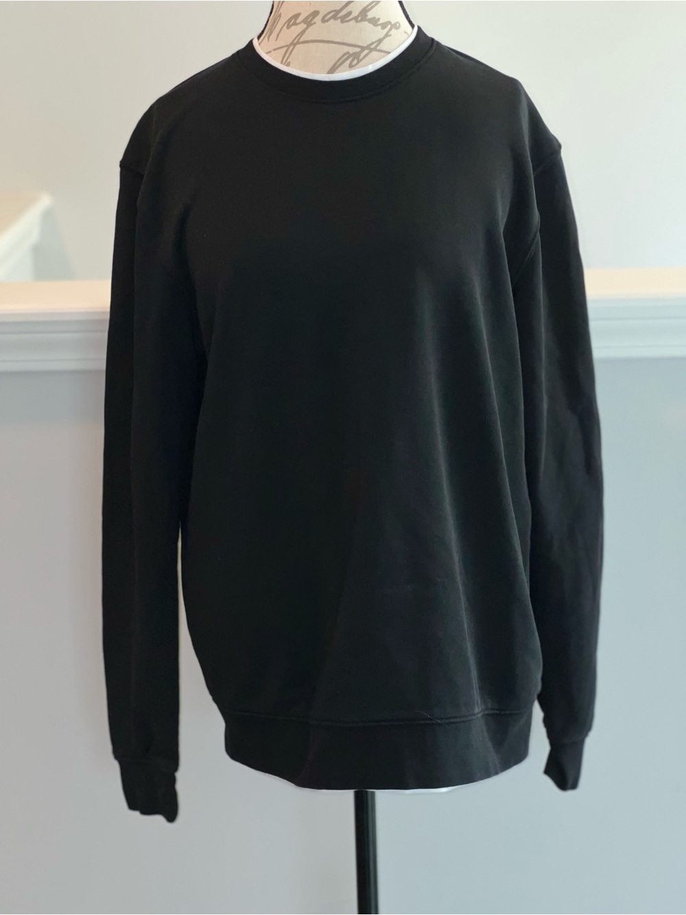 Denim & Flower Ricky Singh Black Layered Crewneck Sweatshirt Size Large